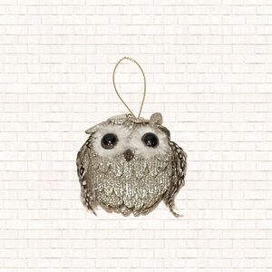 Silver Winter Owl Holiday Decor Christmas Ornament 3” NWOT OBO